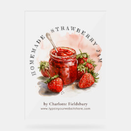 手作り素朴ストロベリージャム農家市場 アクリルサイン
