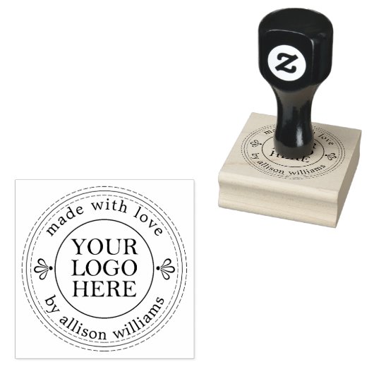 手作り素朴スモールビジネスロゴ ラバースタンプ (押印)