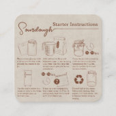 手作り素朴ソース生地スターターの指示 スクエア名刺 (正面)