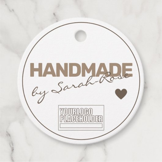 手作り素朴天然紙シンプルロゴテンプレート フェイバータグ (正面)