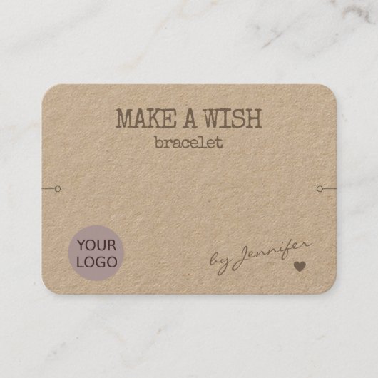 手作り素朴天然紙ブレスレットホルダー 名刺 (正面)