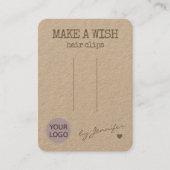 手作り素朴天然紙ヘアークリップホルダー 名刺 (正面)