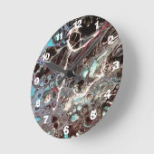 手作り絵画抽象芸術ズクックアートウォールクロック ラウンド壁時計 (傾斜)
