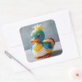 手作り網くずり鴨最高傑作鳥 スクエアシール (封筒)