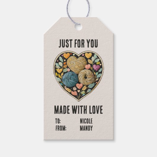 手作り編み物かぎ名前をカスタムするギフトラベル ギフトタグ (正面)