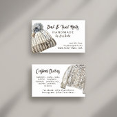 手作り編み物ウィンターハットとセーター 名刺