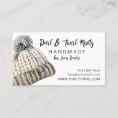 手作り編み物ウィンターハットとセーター 名刺 (正面)