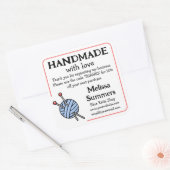 手作り編み物クーポン スクエアシール (封筒)