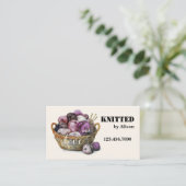 手作り編み物工芸品ウール 名刺 (スタンド正面)