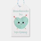 手作り編み物気にラベル、ラベル、私が作った、 ギフトタグ (正面)