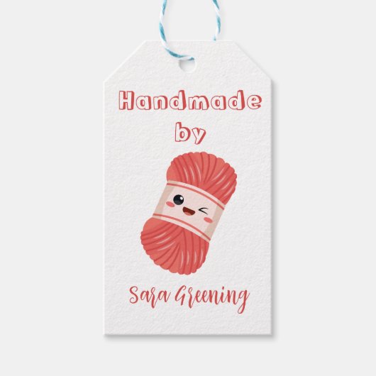 手作り編み物気にラベル、ラベル、私が作った、 ギフトタグ (正面)