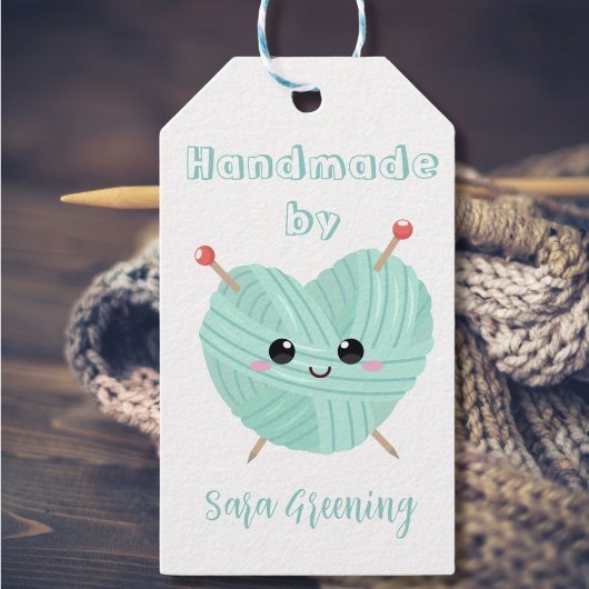 手作り編み物気にラベル、ラベル、私が作った、 ギフトタグ