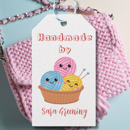 手作り編み物気にラベル、ラベル、私が作った、 ギフトタグ