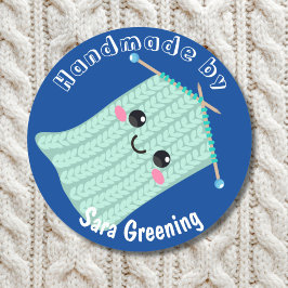 手作り編み物気にラベル、ラベル、私が作った、 ラウンドシール