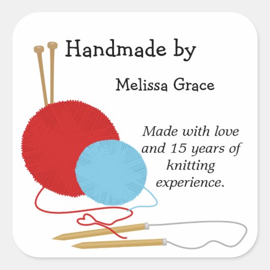 手作り編み物 スクエアシール (正面)