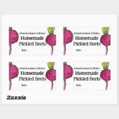 手作り缶詰瓶ラベルパープルビーツ 長方形シール (シート)