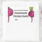 手作り缶詰瓶ラベルパープルビーツ 長方形シール (バッグ)