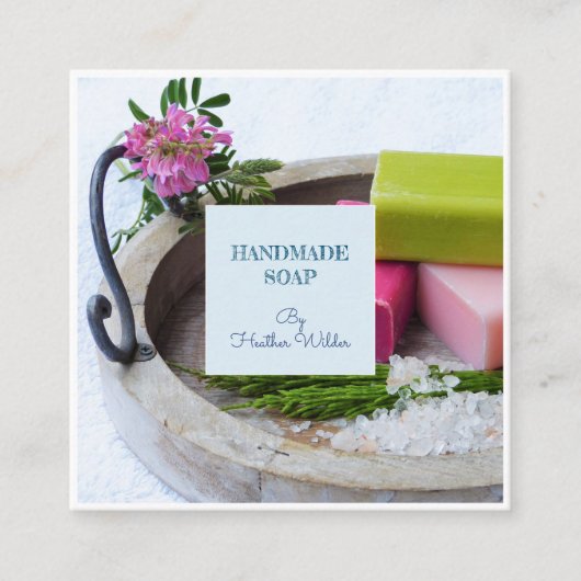 手作り職人せっけんメーカー製品 スクエア名刺 (正面)