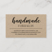 手作り職人の工芸品タイポグラフィ名刺 名刺 (裏面)