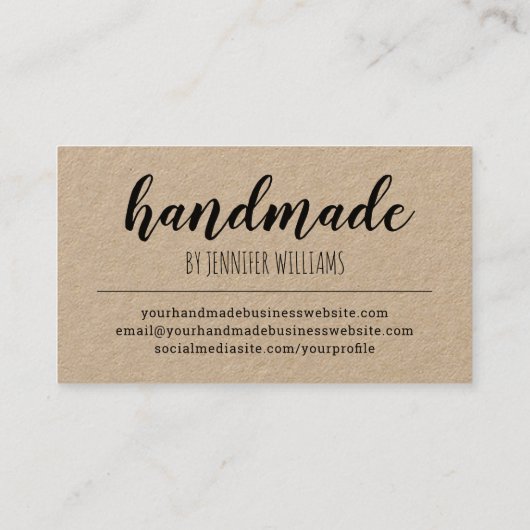 手作り職人の工芸品タイポグラフィ名刺 名刺 (裏面)