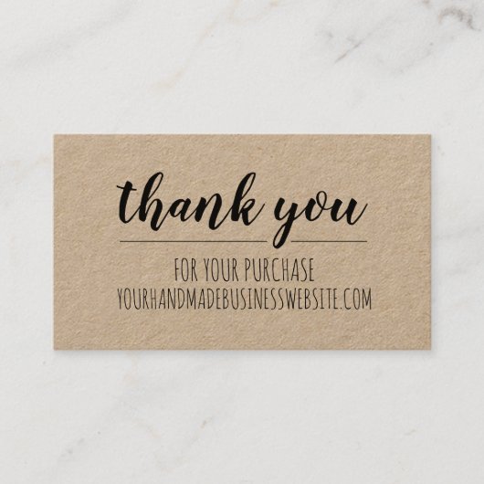 手作り職人クラフトビジネスサンキューカード 名刺 (正面)