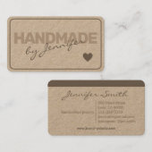 手作り自然素朴紙シンプルスタイルハート 名刺 (正面/裏面)