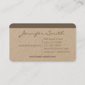手作り自然素朴紙シンプルスタイルハート 名刺 (裏面)