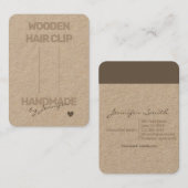 手作り自然素朴紙ヘアシンプルクリップ 名刺 (正面/裏面)