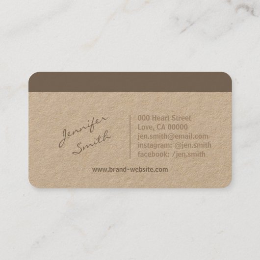 手作り自然素朴紙手作り名 名刺 (裏面)