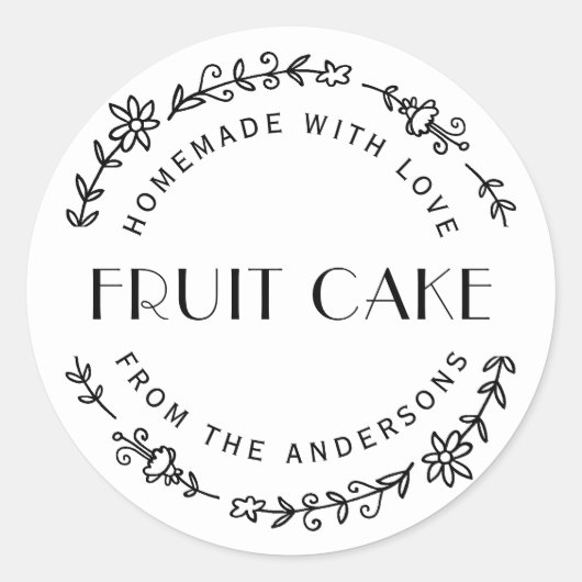 手作り花環ホリデー焼き菓子ギフト ラウンドシール (正面)