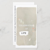 手作り葬式カードに触れる人生お祝い (正面/裏面)