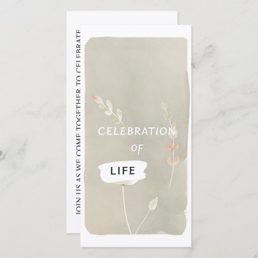 手作り葬式カードに触れる人生お祝い (正面/裏面)