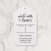 手作り衣料品アクセサリーロゴ価格吊りタグ ギフトタグ (裏面)