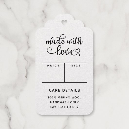 手作り衣料品アクセサリーロゴ価格吊りタグ ギフトタグ (裏面)