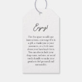 手作り裁縫アーティザンクラフターキルターピンクラベル ギフトタグ (裏面)