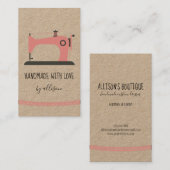 手作り裁縫ビジネスピンクの服飾情報かわいい 名刺 (正面/裏面)