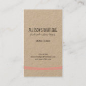 手作り裁縫ビジネスピンクの服飾情報かわいい 名刺 (裏面)