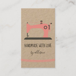 手作り裁縫ビジネスピンクの服飾情報かわいい 名刺