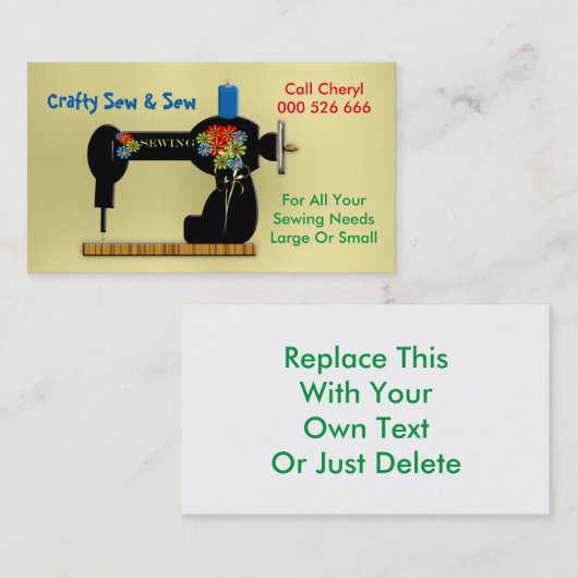 手作り裁縫修理化粧品製造名刺 名刺 (正面/裏面)