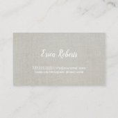 手作り裁縫工芸品エレガントシルバーリネン 名刺 (裏面)