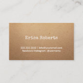 手作り裁縫工芸品ヴィンテージ段ボール 名刺 (裏面)