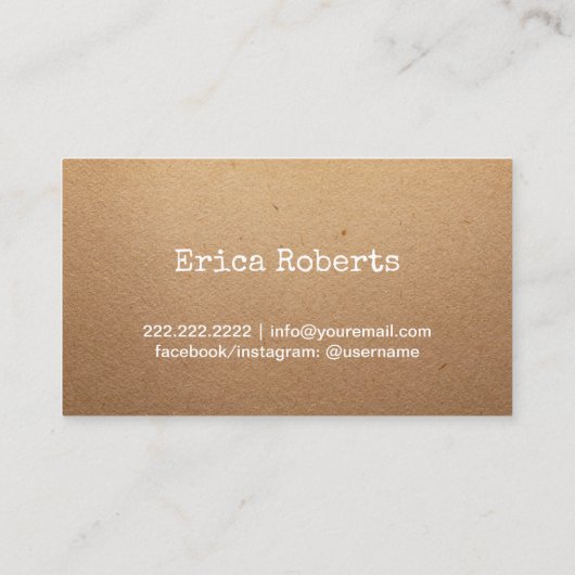 手作り裁縫工芸品ヴィンテージ段ボール 名刺 (裏面)