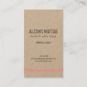 手作り裁縫機カスタム械タイポグラフィ 名刺 (裏面)