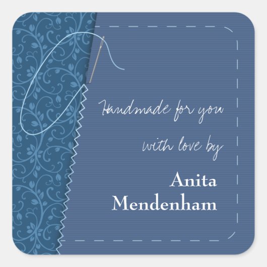 手作り裁縫針シール スクエアシール (正面)