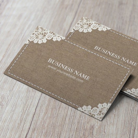 手作り裁縫DIYクラフト素朴レース&バーラップ 名刺
