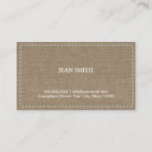 手作り裁縫DIYクラフト素朴レース&バーラップ 名刺 (裏面)