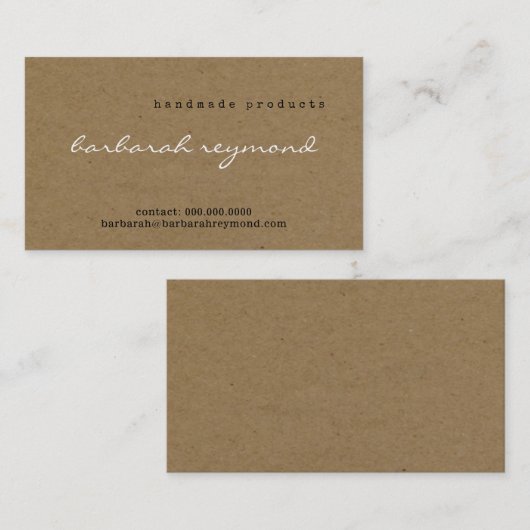 手作り製品はクラフトのテクスチャーにフェイクvisit-card 名刺 (正面/裏面)