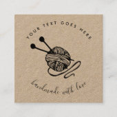 手作り製品クラフト編み物ブラウンクラフト紙 スクエア名刺 (正面)