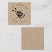 手作り製品クラフト編み物ブラウンクラフト紙 スクエア名刺 (正面/裏面)