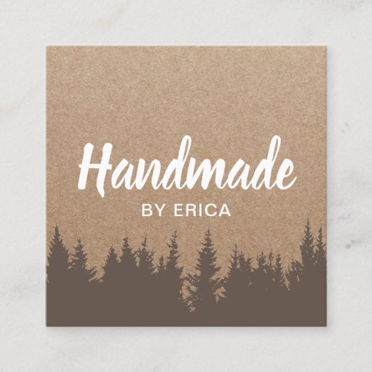 手作り製品パインフォレストクラフ素朴ト スクエア名刺 (正面)